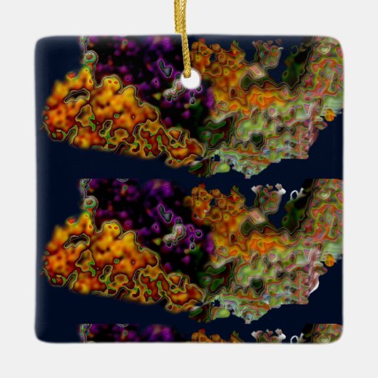 Wilde Kleur Versiering Keramisch Ornament (Voorkant)
