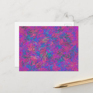 Wilde Kleuren Abstracte Kunst Roze en Veelkleurige Briefkaart