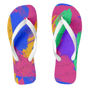 Wilde kleuren van de Borstel van de Verf en Muziek Teenslippers