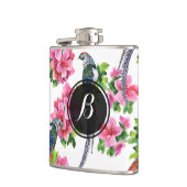 Wilde kleurrijke fazant vogels & bloemen patroon heupfles (Links)