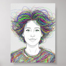 Wilde kleurrijke kunst poster