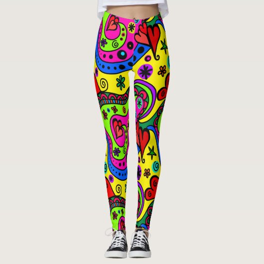 Wilde kleurrijke Leggings van de Kunst (Voorkant)