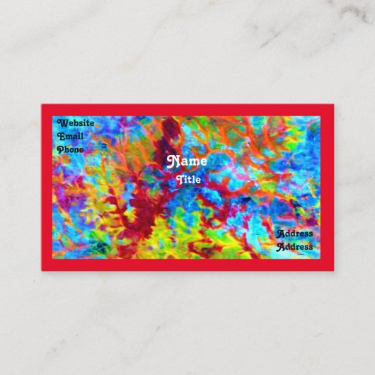 Wilde kleurrijke Visitekaartje (Voorkant)