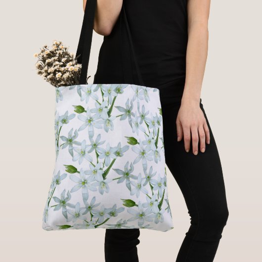 Wilde knoflook bloemen kot. Canvas tas (Dichtbij)