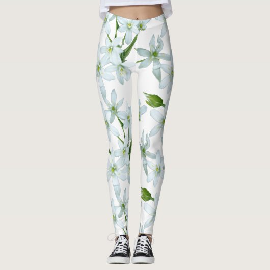 Wilde knoflookbloemen leggings (Voorkant)