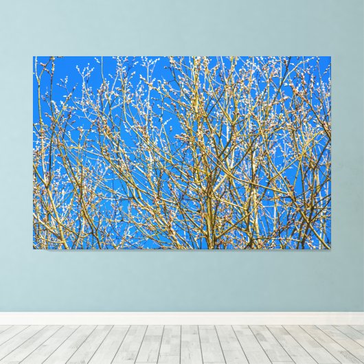 Wilde knoppen - ochtend van de lente canvas afdruk (Insitu (Houten vloer))