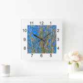 Wilde knoppen - ochtend van de lente vierkante klok (Huis)