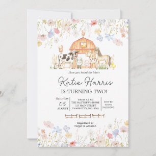 Wilde Koe Birthday Uitnodiging