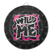 Wilde Koe Roze en Wit Dartbord (Voorkant)