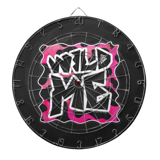 Wilde Koe Roze en Wit Dartbord (Voorkant)