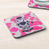 Wilde Koe Roze en Wit Drankjes Onderzetter (Linkerzijde)