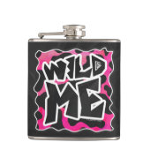 Wilde Koe Roze en Wit Heupfles (Voorkant)