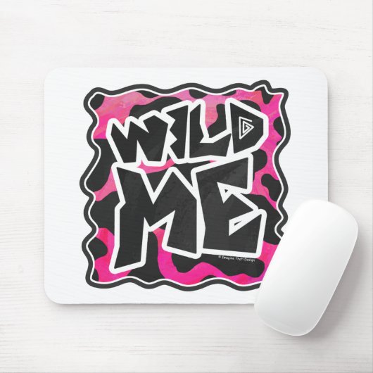 Wilde Koe Roze en Wit Muismat (Met muis)