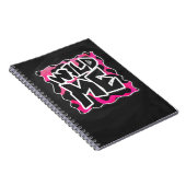 Wilde Koe Roze en Wit Notitieboek (Rechterzijde)