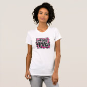 Wilde Koe Roze en Wit T-shirt (Voorkant volledig)