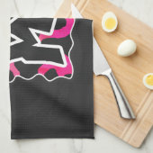 Wilde Koe Roze en Wit Theedoek (Quarter Fold)