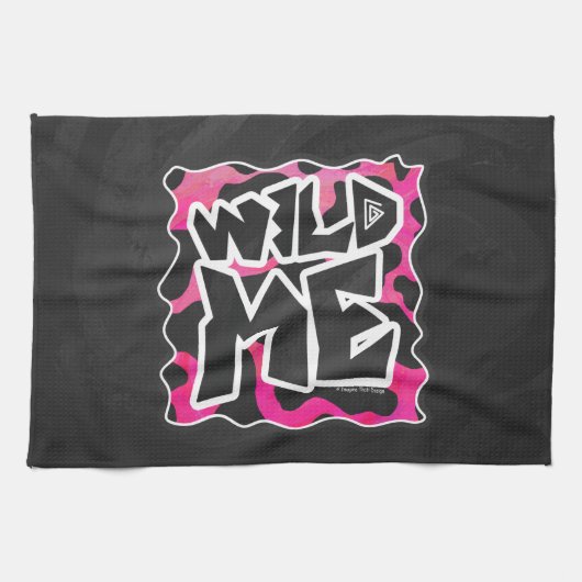 Wilde Koe Roze en Wit Theedoek (Horizontaal)