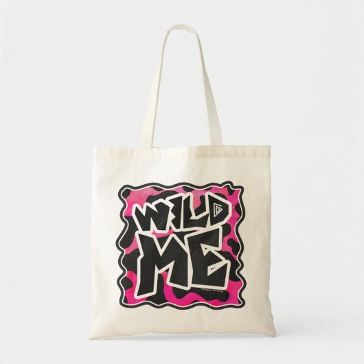 Wilde Koe Roze en Wit Tote Bag (Voorkant)