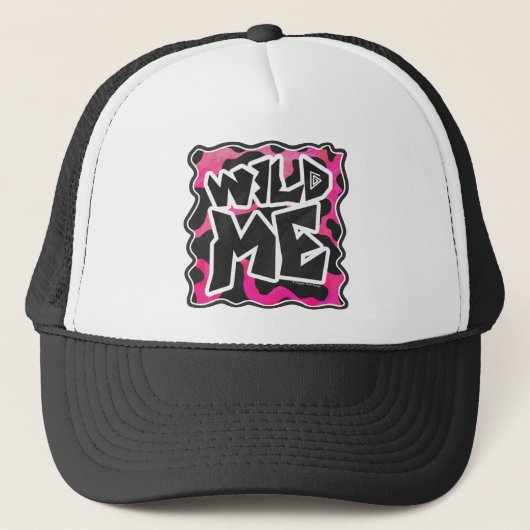 Wilde Koe Roze en Wit Trucker Pet (Voorkant)