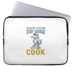 Wilde Kok Alligator Vintage Gravure Grafisch_1 Laptop Sleeve