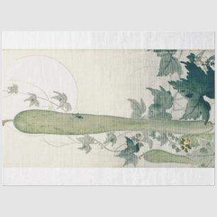 Wilde komkommer en een volle maan van Ohara Koson Tissuepapier