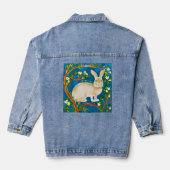 Wilde konijn en bloeiende takken denim jacket (Achterkant)