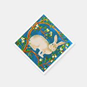 Wilde konijn en bloeiende takken servet (Hoek)