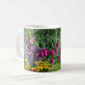 Wilde konijn en roze Tulps Spring Sason Koffiemok (Voorkant links)