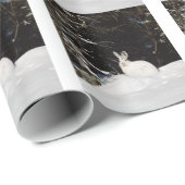 Wilde konijn in sneeuwkerstFeestdagen Cadeaupapier (Rol Hoek)