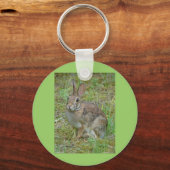 Wilde konijn oostelijk katoenstaart kleding en cad sleutelhanger (Voorkant)