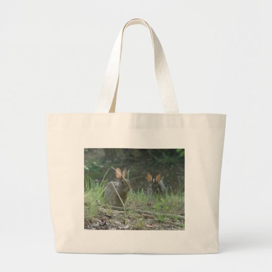 Wilde konijnen Eastern Cottontail Pair Apparel Gif Grote Tote Bag (Voorkant)
