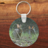 Wilde konijnen Eastern Cottontail Pair Apparel Gif Sleutelhanger (Voorkant)