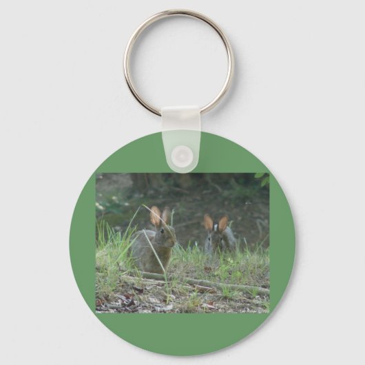 Wilde konijnen Eastern Cottontail Pair Apparel Gif Sleutelhanger (Voorkant)