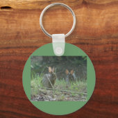 Wilde konijnen Eastern Cottontail Pair Apparel Gif Sleutelhanger (Voorkant)
