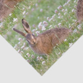 Wilde konijnen zittend in klaverzakdoekjes tissuepapier (Detail)