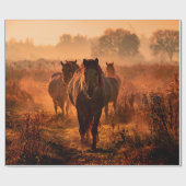 wilde konik - paarden die direct naar de oorlog tr cadeaupapier (Vlak)