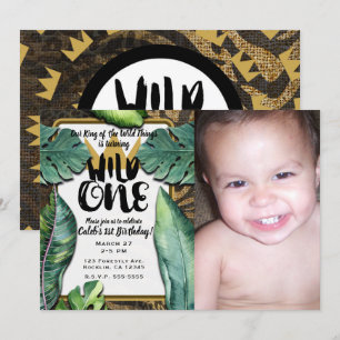 Wilde Koning van Dingen Kroon 1e Verjaardag Feest Kaart