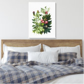 Wilde kruiden en bloemen waterverf canvas kunst (Insitu (Slaapkamer))