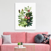 Wilde kruiden en bloemen waterverf canvas kunst (Insitu (Woonkamer))