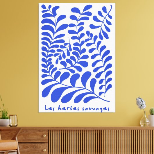 Wilde kruiden, Matisse-stijl Canvas Afdruk (Insitu (Woonkamer))