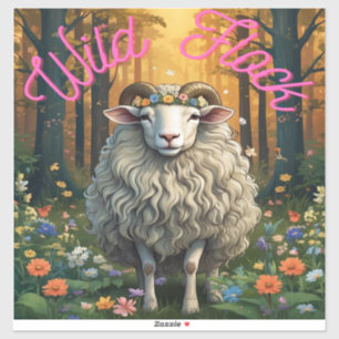 Wilde kudde schapen sticker