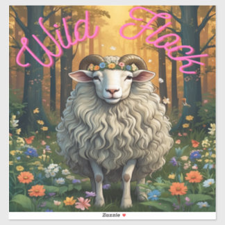 Wilde kudde schapen sticker