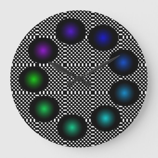 Wilde Kunst Leuke Trippy Optische Illusie Ongebrui Grote Klok (Voorkant)