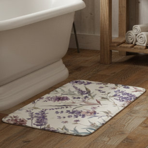 Wilde lavendel boho botanische bloem badmat