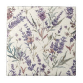 Wilde lavendel boho botanische bloem tegeltje (Voorkant)