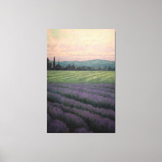 wilde lavendel: olieverfschilderij op doek canvas afdruk