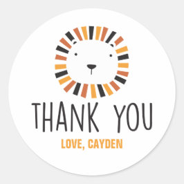 Wilde leeuw eerste verjaardag cadeau Classic Ronde Sticker