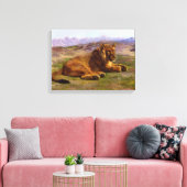 Wilde Leeuw in de Afrikaanse Savanne Canvas Afdruk (Insitu (Woonkamer))