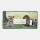 Wilde Leeuwen in de Jungle Bureaumat (Keyboard & Muis)
