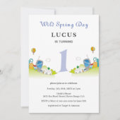 Wilde lentedag 1e verjaardag kaart (Voorkant)